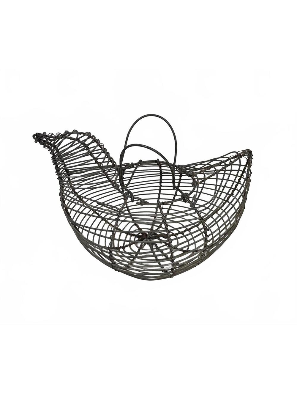 Vintage Wire Chicken Egg Basket Rustic Farmhouse Hen Basket